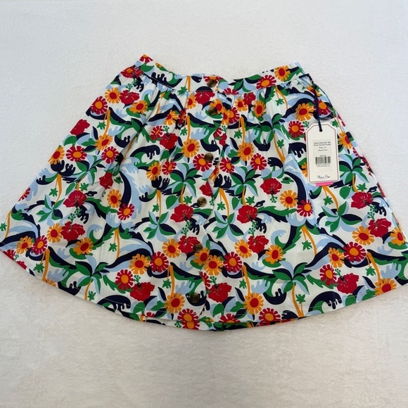 NWT Classic Prep 12 Year Audrey Scallop Olina Poplin Stretch Floral Kids Skirt - Picture 2 of 16